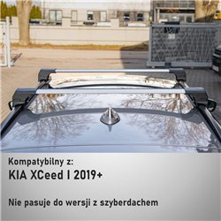 Roof rack for KIA XCeed (CD) 2019- | Elegance V2 Silver Aluminum Matte