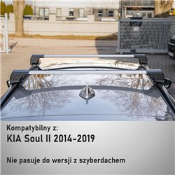 Roof rack for KIA Soul II (PS) 2014-2019 | Elegance V2 Silver Aluminum