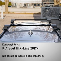 Roof rack for KIA Soul III (SK3) X-Line 2019-2024 | Elegance V2 Black Alumi