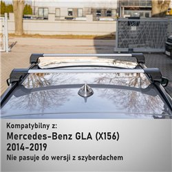 Roof rack for Mercedes GLA (X156) 2014-2019 | Elegance V2 Silver Aluminum