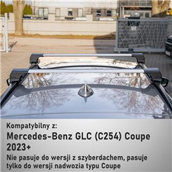 Roof rack for Mercedes GLC Coupe (C254) 2023- | Elegance V2 Silver Aluminum