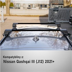 Roof rack for Nissan Qashqai III (J12) 2021- | Elegance V2 Black Aluminum