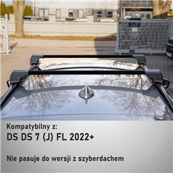 Roof rack for DS 7 I (J) 2018- | Elegance V2 Black Aluminum Painted