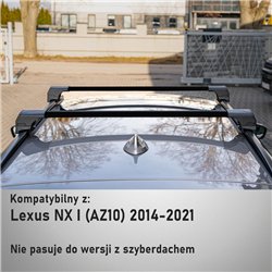 Roof rack for Lexus NX I (AZ10) 2014-2021 | Elegance V2 Black Aluminum