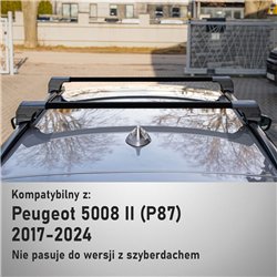 Roof rack for Peugeot 5008 II (P87) 2017-2024 | Elegance V2 Black Aluminum