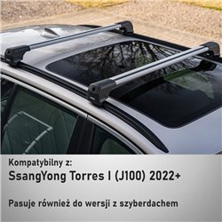 Bagażnik dachowy do SsangYong Torres I 2022- | Elegance V2 Sreb