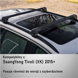 Roof rack for SsangYong Tivoli I (XK) 2015- | Elegance V2 Black Aluminum