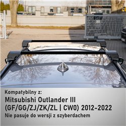 Roof rack for Mitsubishi Outlander III (GF/GG/ZJ/ZK/ZL | CW0) 2012-2022 Ele