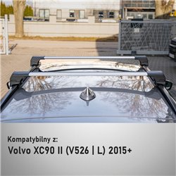 Roof rack for Volvo XC90 II (V526 | L) 2015- Elegance V2 Silver Aluminum