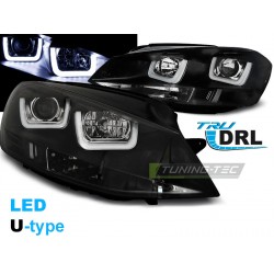 Lampy przednie do Volkswagen VW Golf 7 Reflektory U-TYPE Black Tuning