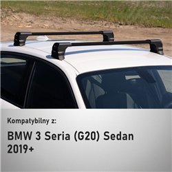 Roof rack for BMW 3 Series Sedan (G20) 4D 2019- | Elegance V3 Lite Silver A