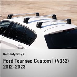 Roof rack for Ford Tourneo Custom I (V362) 2012-2023 | Elegance V3 Lite Sil