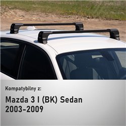 Roof rack for Mazda 3 Sedan I (BK) 4D 2003-2009 | Elegance V3 Lite Black Al