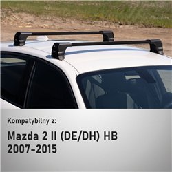 Roof rack for Mazda 2 Hatchback II (DE) 5D 2007-2015 | Elegance V3 Lite Sil