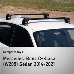Roof rack for Mercedes C-Class Sedan (W205) 4D 2014-2021 | Elegance V3 Lite