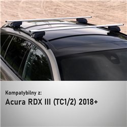 Roof rack for Acura RDX III (TC1/2) 2018- | Solidbar Beta V2 Lite Silver St