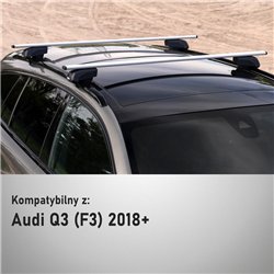 Roof rack for Audi Q3 II (F3) 2018- | Solidbar Beta V2 Lite Silver Steel