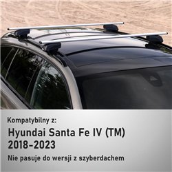 Roof rack for Hyundai Santa Fe IV (TM) 2018-2024 | Solidbar Beta V2 Lite Si