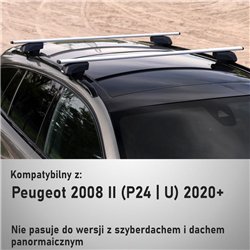 Roof rack for Peugeot 2008 II (P24 | U) 2020- Solidbar Beta V2 Lite Silver