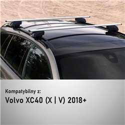 Roof rack for Volvo XC40 I (X | V) 2018- Solidbar Beta V2 Lite Silver Steel