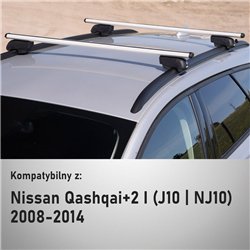 Roof rack for Nissan Qashqai+2 I (J10 | NJ10) 2008-2014 Boldbar Beta V2 Sil