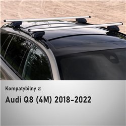 Roof rack for Audi Q8 I (4M) 2018-2022 | Boldbar Beta V2 Lite Silver Alumin
