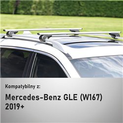 Roof rack for Mercedes GLE (W167) 2019- | Solidbar Alpha V1 Lite Silver Ste