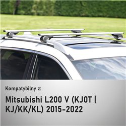 Roof rack for Mitsubishi L200 V (KJ0T | KJ/KK/KL) 2015-2022 Solidbar Alpha