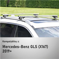 Roof rack for Mercedes GLS (X167) 2019- | Solidbar Alpha V1 Lite Silver Ste
