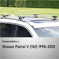 Roof rack for Nissan Patrol V (Y61) 1998-2010 | Solidbar Alpha V1 Lite Silv