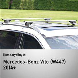 Roof rack for Mercedes Vito (W447) 2014- | Solidbar Alpha V1 Lite Silver St