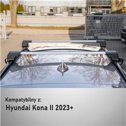 Roof rack for Hyundai Kona II (SX2) 2023- | Elegance V2 Silver Aluminum