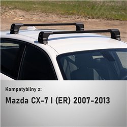 Roof rack for Mazda CX-7 I (ER) 2007-2013 | Elegance V3 Lite Silver Aluminu