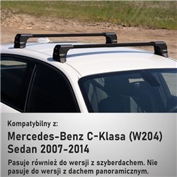 Roof rack for Mercedes C-Class Sedan (W204) 4D 2007-2013 | Elegance V3 Lite