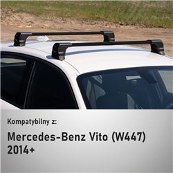 Roof rack for Mercedes Vito (W447) 2014- | Elegance V3 Lite Silver Aluminum