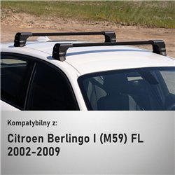 Roof rack for Citroen Berlingo I (M59) FL 2002-2009 | Elegance V3 Lite Blac