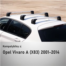 Roof rack for Opel Vivaro A (X83) 2001-2014 | Elegance V3 Lite Silver Alumi