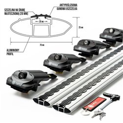 Roof rack for Hyundai Santa Fe II (CM) 2006-2012 | AIR-1 Silver Aluminum Pl