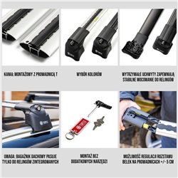 Roof rack for Jeep Compass II (MP/552 | MX) 2017- AIR-2 Silver Aluminum Pla