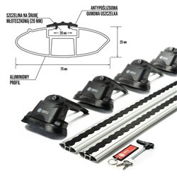 Roof rack for BMW 3 Series Sedan (G20) 4D 2019- | AIR-3 Black Aluminum Plas