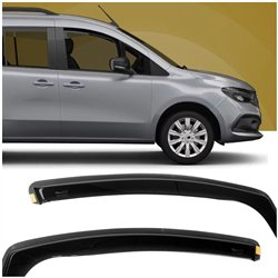 Side window deflectors for Mercedes Citan (W420) 2021- | Translucent black