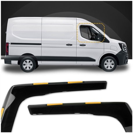 Side window deflectors for Renault Master IV (XDD/RDA) 2024- | Translucent