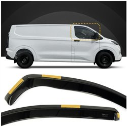 Front side window deflectors for Ford Transit Custom II (V710) 2023- | Tran