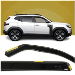 Side window deflectors for Dacia Duster III (DJF) 2024- | Translucent black