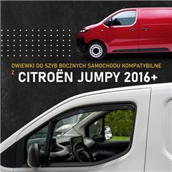 Front side window deflectors for Citroen Jumpy III (V) 2016- | Translucent