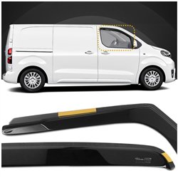 Front side window deflectors for Peugeot Expert III (V) 2016- | Translucent