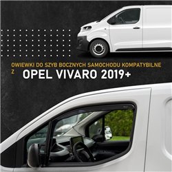 Front side window deflectors for Opel Vivaro C 2019- | Translucent black sm