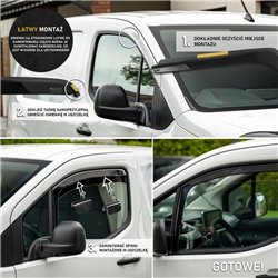Front side window deflectors for Opel Vivaro C 2019- | Translucent black sm