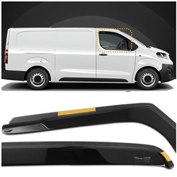 Front side window deflectors for Opel Vivaro C 2019- | Translucent black sm