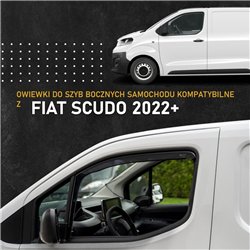 Front side window deflectors for Fiat Scudo III (507 | V) 2022- Translucent